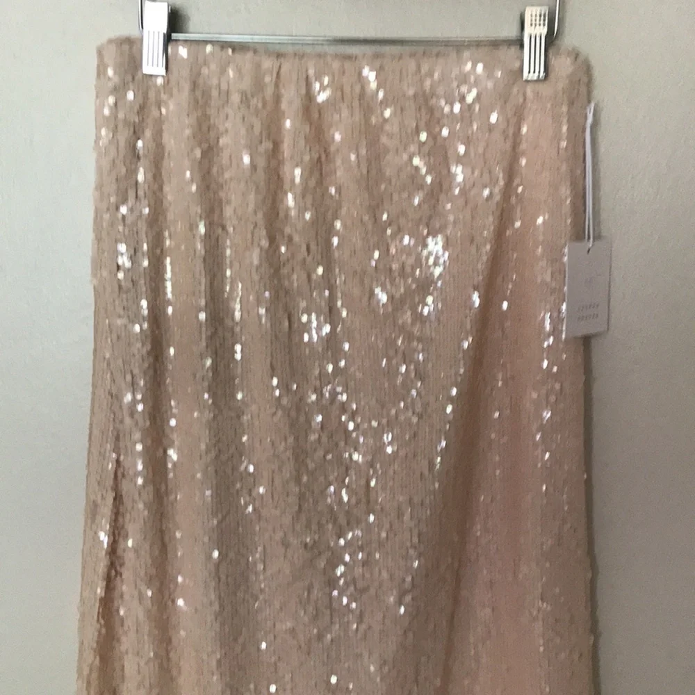 NEW LC Lauren Conrad Sequin Midi Slip Skirt‎